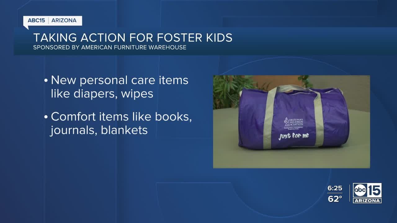 ABC15 helping to raise money, donations for "just for me" bags for foster children