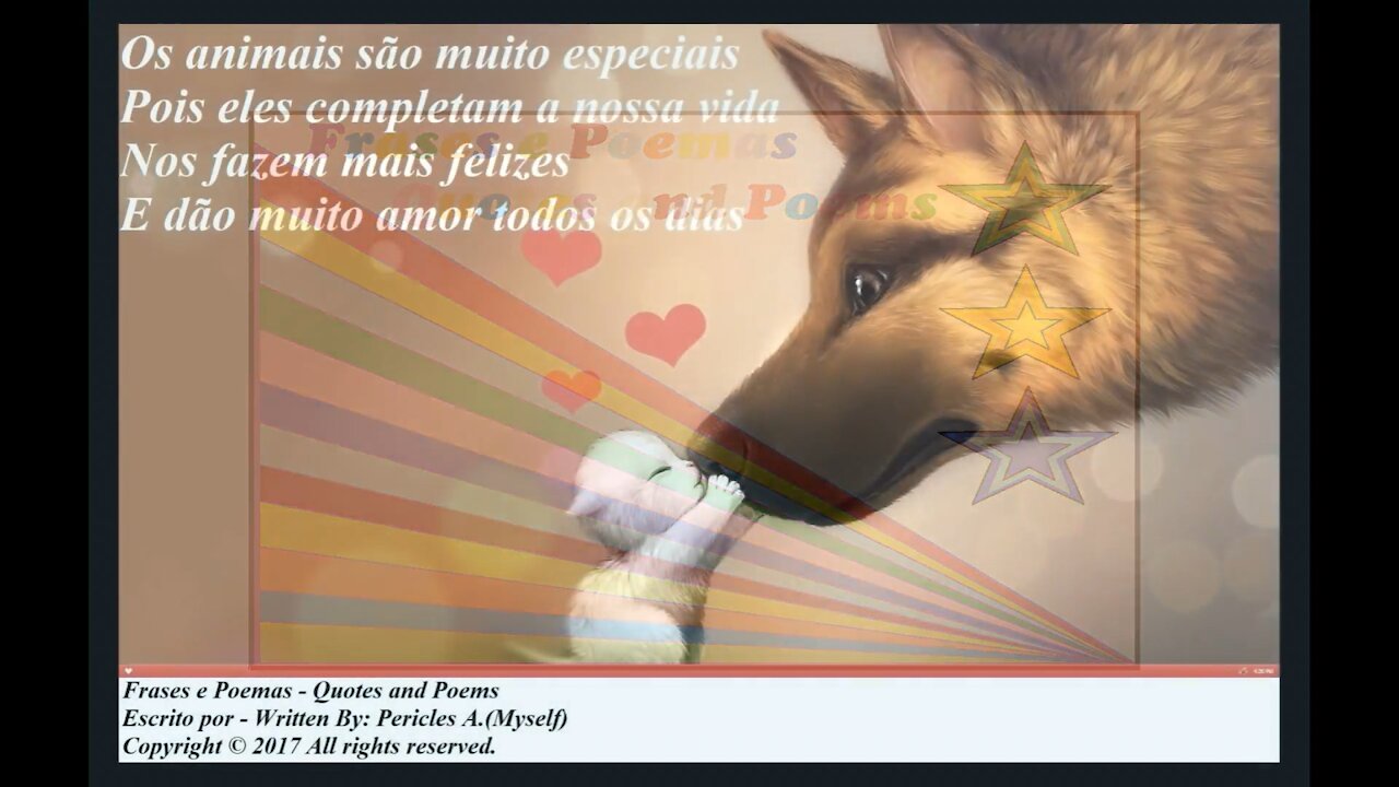 Os animais são muito especiais, nos fazem felizes e dão amor! [Poesia] [Frases e Poemas]