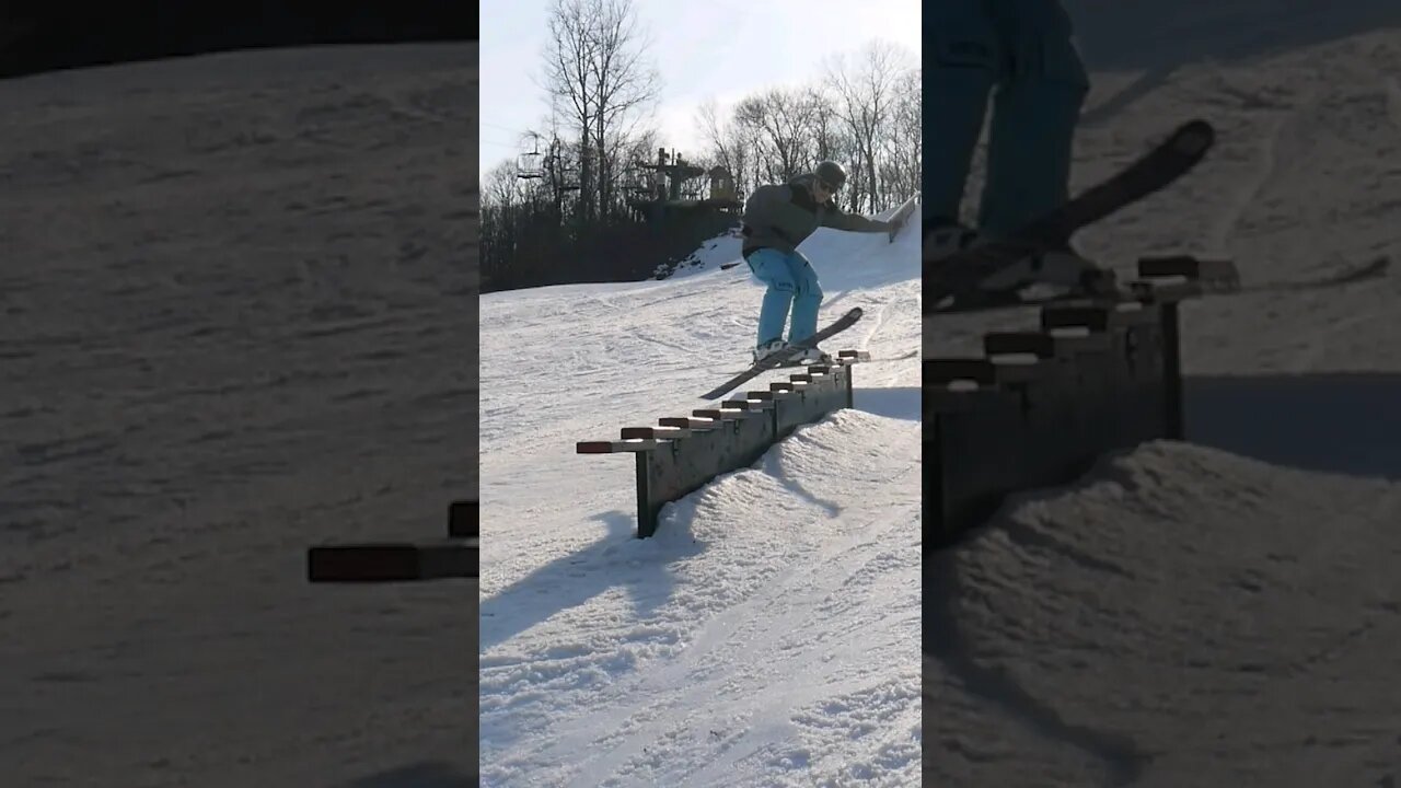 EASY but STYLISH Ski Rail Trick!! #shorts #skiing