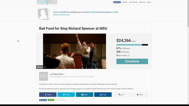 Over $23,000 raised for Spencer protesters arrested at MSU