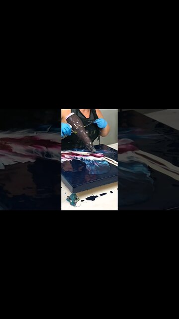 Acrylic Pour with a Hairdryer