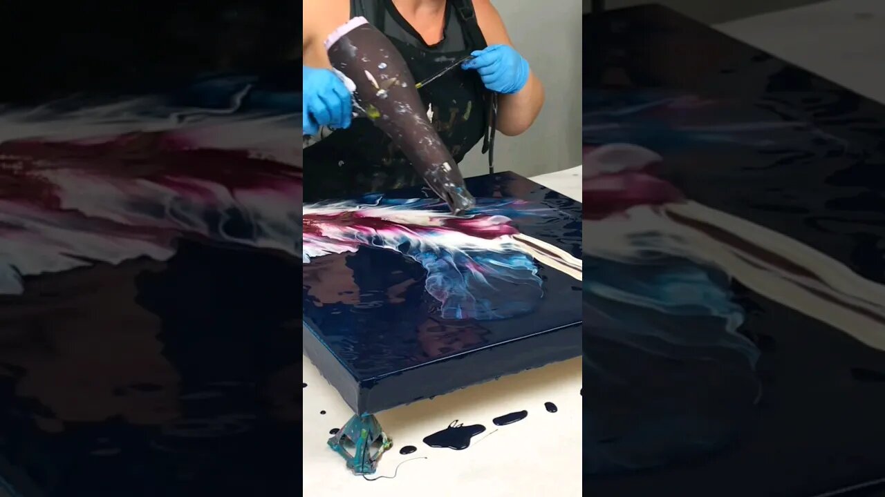 Acrylic Pour with a Hairdryer