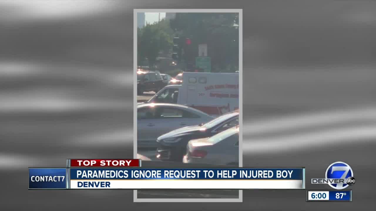 Paramedics ignore request to help injured boy