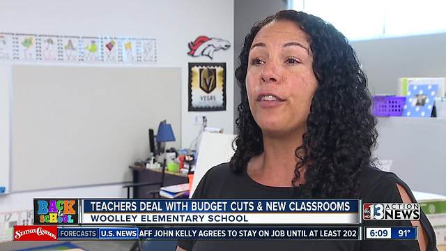 Teachers at Woolley Elementary School dealing with budget cuts while setting up new classrooms