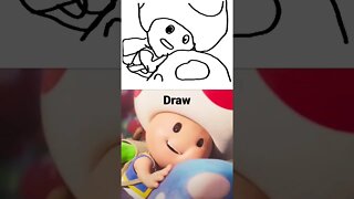 Draw Toad Mario Movie #toad #mariomovie #nintendo