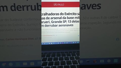 21 metralhadoras do exército São furtadas do Arsenal da base militar... 13 podem derrubar aviões 🤦🏼🐙