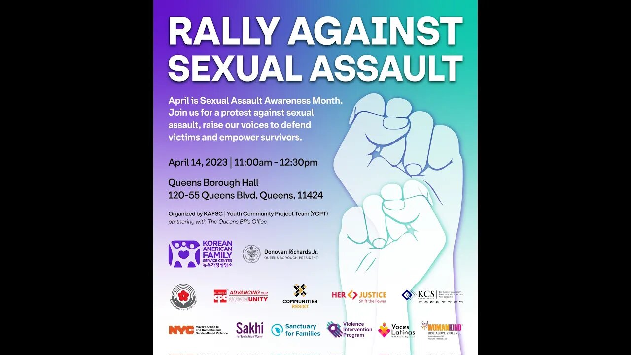 The Rally against Sexual Assault Outside @QnsBPRichards BH 4/14/23 Hosted by @KAFSCNY