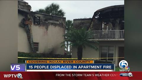 15 people displaced in apartment fire in Indian River County.