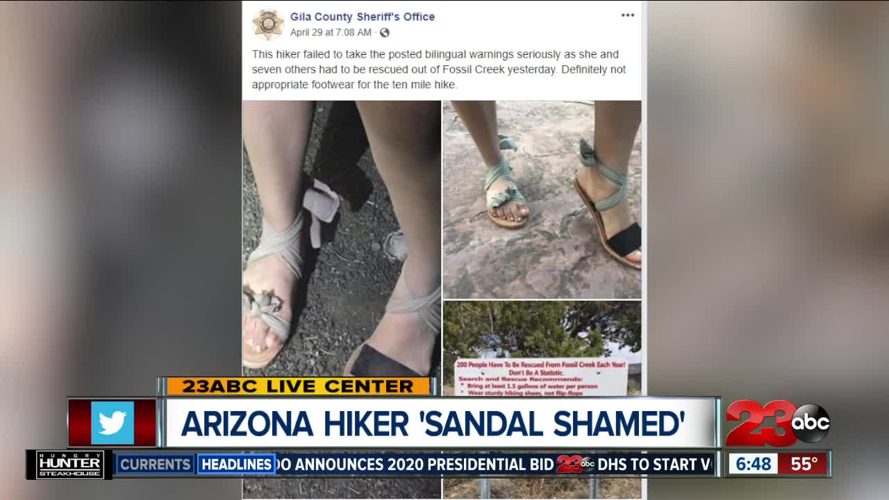 Sheriff's Office 'sandal shames' hiker