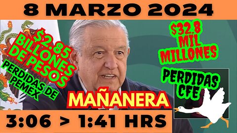 💩🐣👶 AMLITO | Mañanera *Viernes 08 de marzo 2024* | El gansito veloz 3:06 a 1:41.