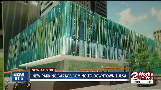 New parking garage under construction in downtown Tulsa