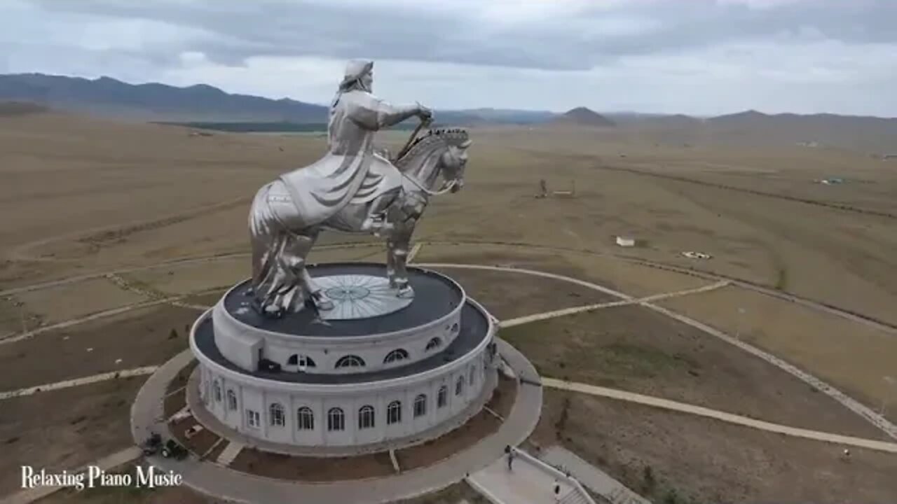 FLYING # OVER # MONGOLIA # 4K # UHD # # Relaxing # Music # Along # With Beautiful Nature Videos