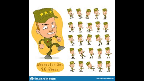 Mr. Bean takes a place to stop his car at the army area.