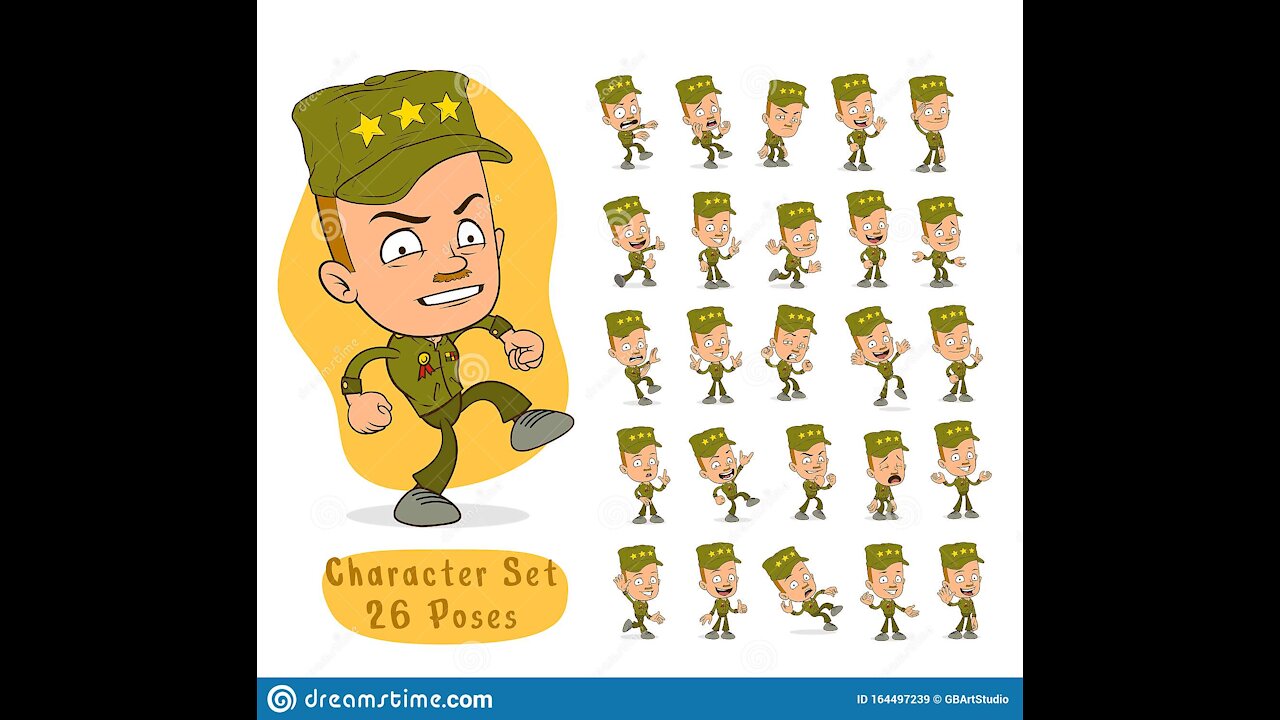 Mr. Bean takes a place to stop his car at the army area.