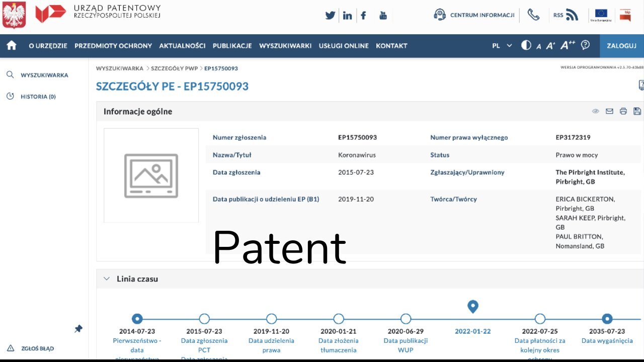 PATENT KORONAWIRUS - KLIKA - grupa przestępcza analiza z usuniętego kanału Youtube