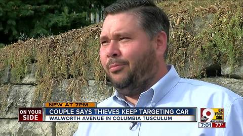 Couple says thieves keep targeting car