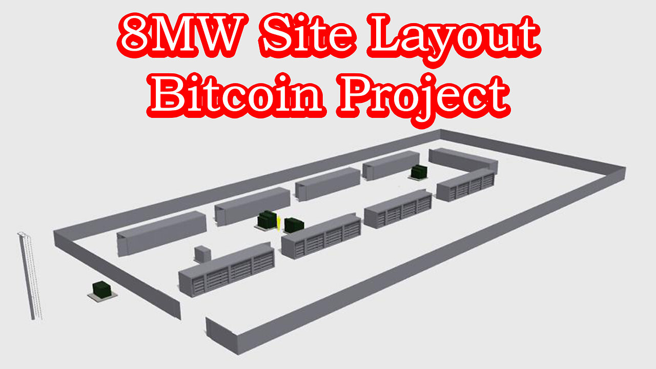 8MW Bitcoin Project Site Layout, Transformers, Containers, Cabinets, Snow and Sound