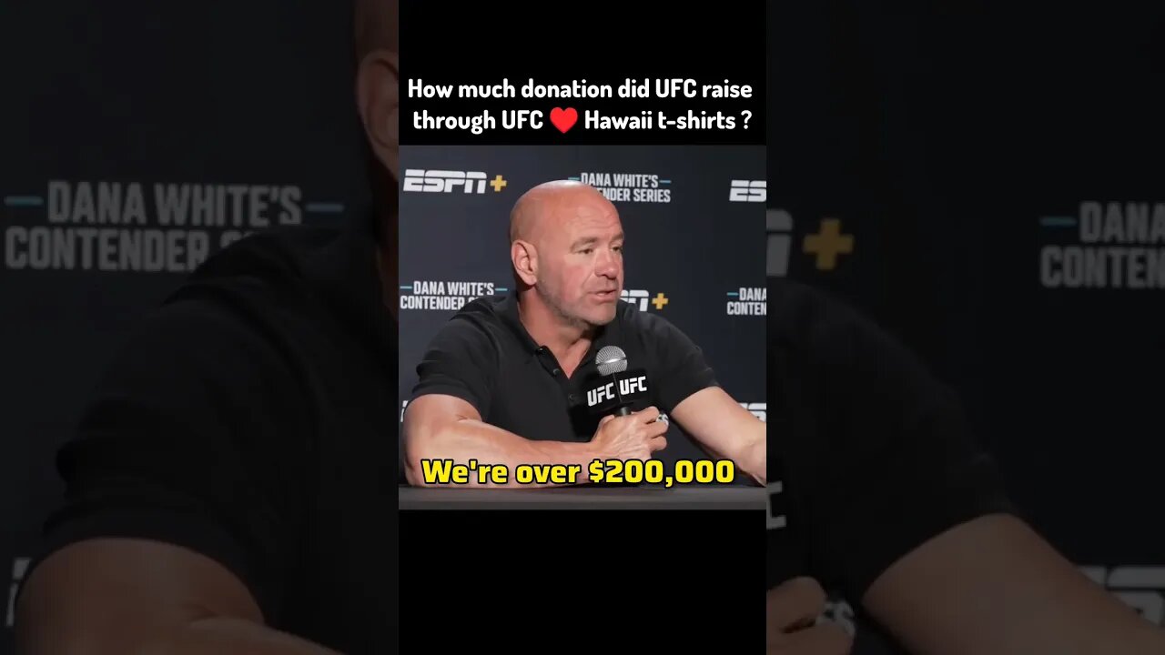 Dana White: How much donation UFC raised by UFC ♥️ Hawaii t-shirts?! | UFC Paris | #shorts