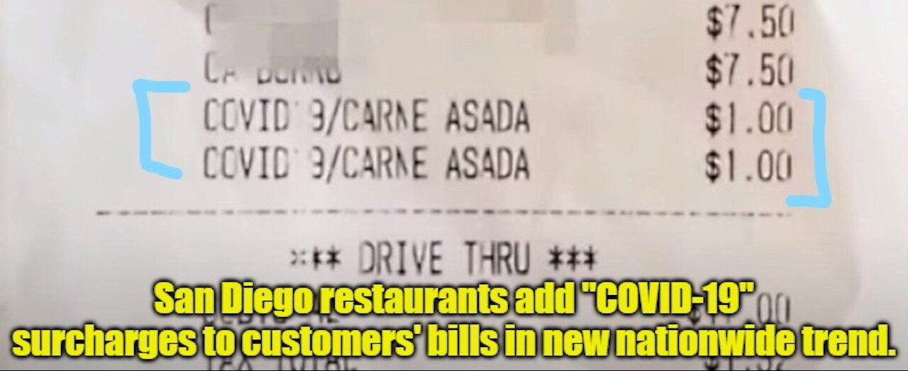 San Diego restaurants add "COVID surcharge" to customers meal tabs