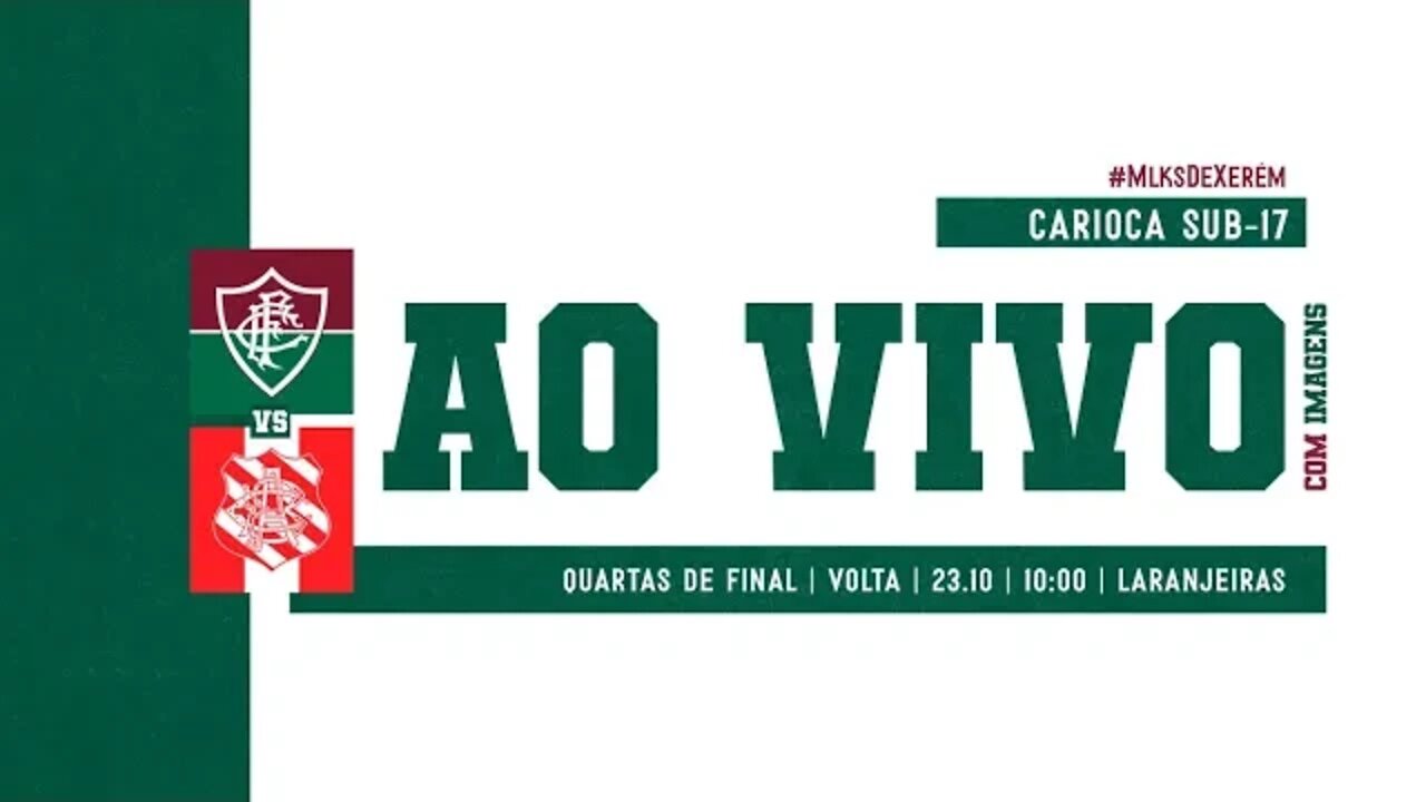 AO VIVO COM IMAGENS | FLUMINENSE X BANGU | QUARTAS DE FINAL | CARIOCA SUB-17 | JOGO DE VOLTA