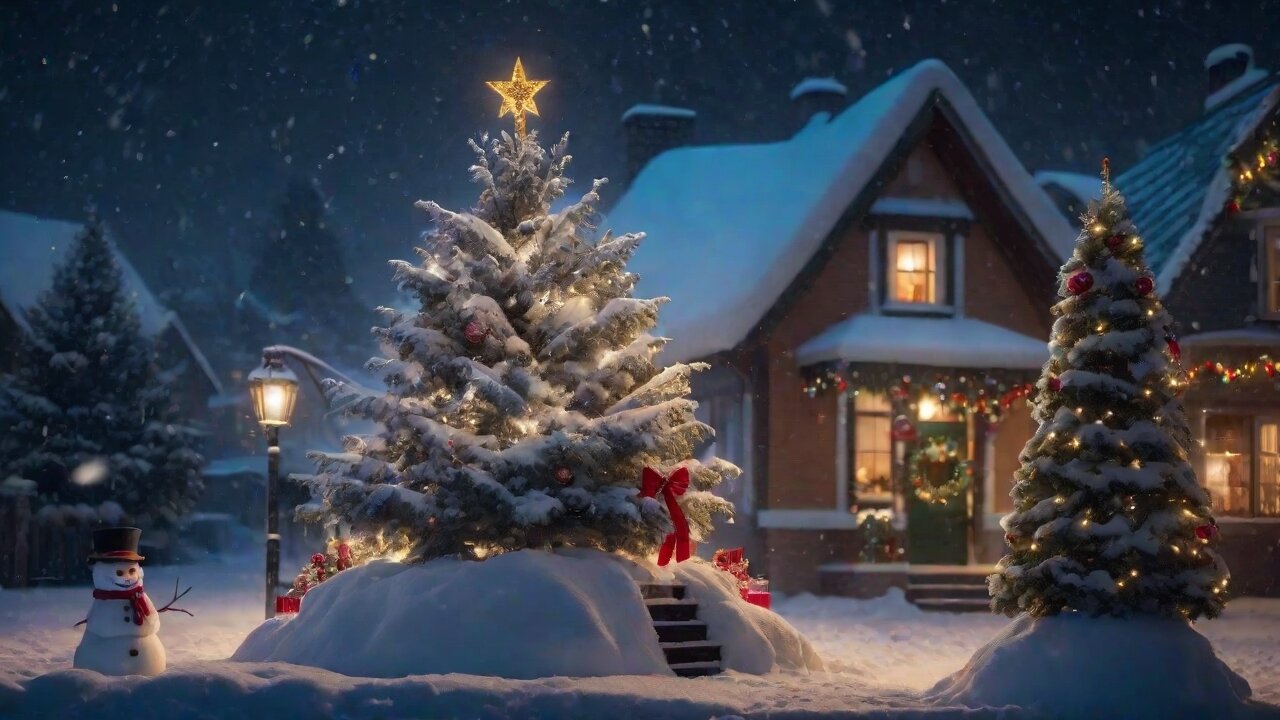 Christmas Ambience Inside the Book Cafe 🎄 Relaxing Music with Christmas Carols 🎵