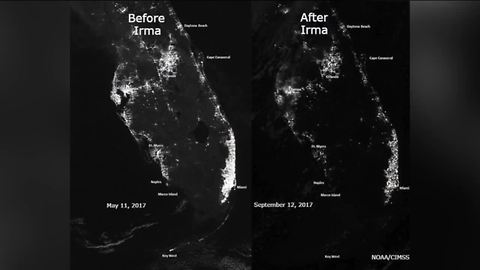 Satellite image illustrates Florida power outages after Irma