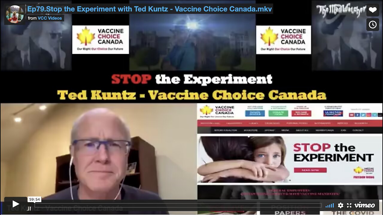 Stop the Experiment - Ted Kuntz - President, Vaccine Choice Canada