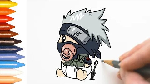 COMO DESENHAR KAKASHI BABY - NARUTO - MUITO FÁCIL DE FAZER #naruto #kakashi #desenho