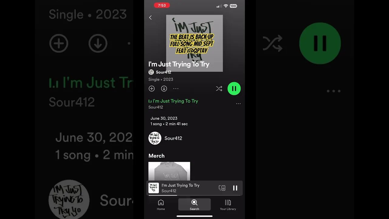 Cop a hoodie off the Spotify! Full song mod sept