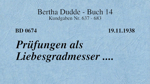 BD 0674 - PRÜFUNGEN ALS LIEBESGRADMESSER ....