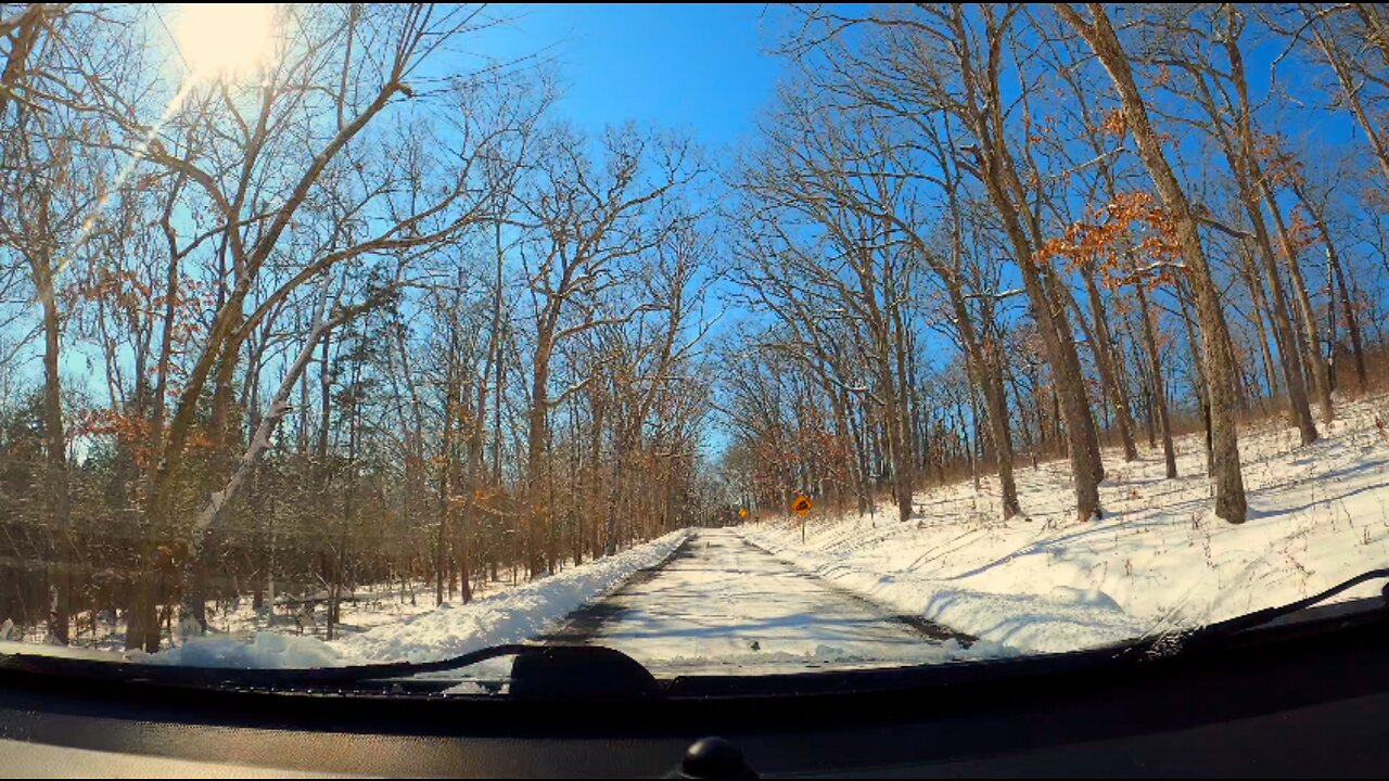 Riding from DeSoto, MO to Washington State Park to Fly in the Snow on Feb 5, 2020 in 4K