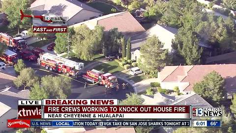 House on fire near Cheyenne and Hualapai