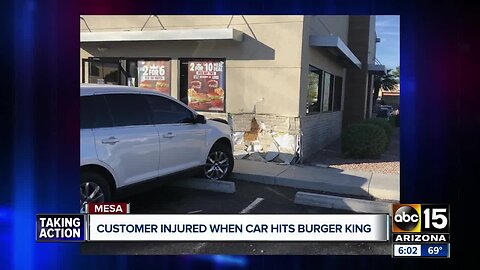 Customer injured when car hits Burger King