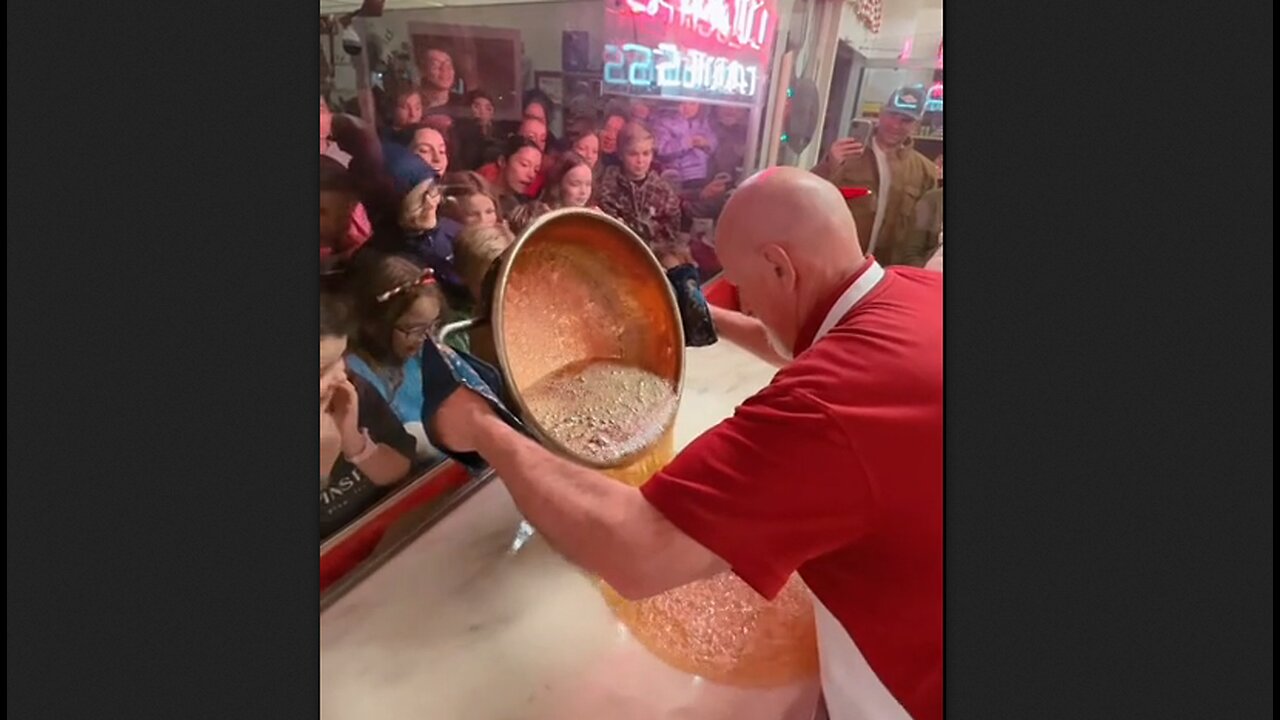 Candy cane maker at 'Logans' in Ontario, California