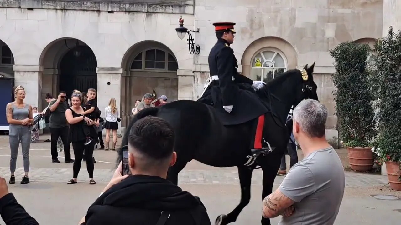 Soldier salutes the captain of the lifeguards #horseguardsparade