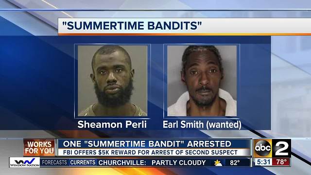 One of two 'SummerTime Bandits' bank robbers arrested, search continues for second