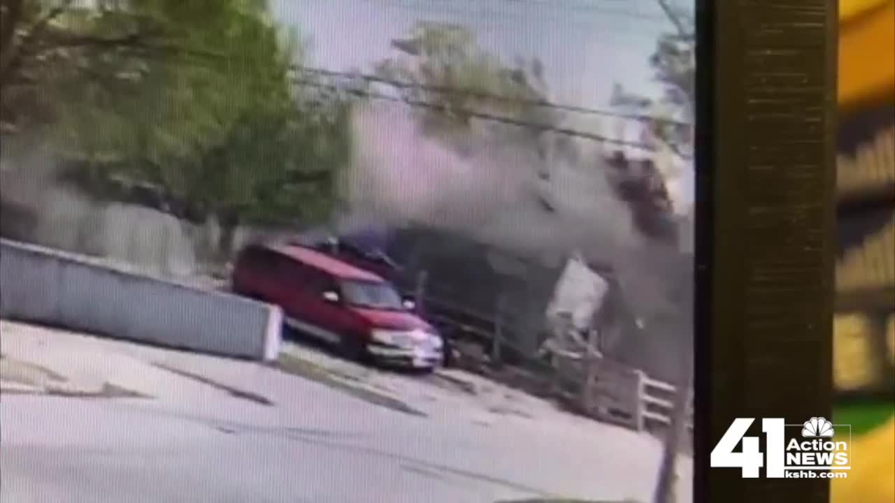 Surveillance video captures house explosion in KCMO