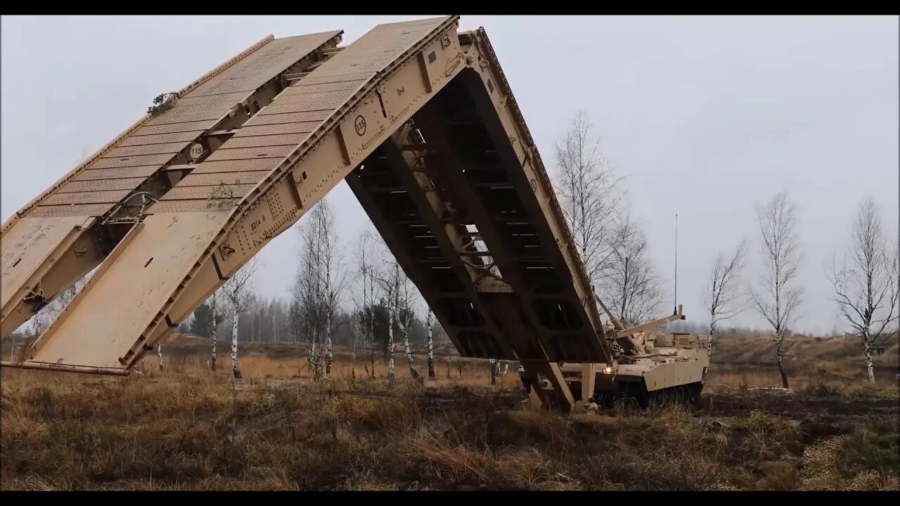 Engineers Deploy a Heavy Assault Scissor Bridge for River Crossing Operations - Winter Shield 2021