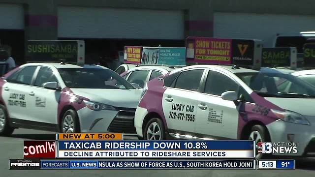 Taxi rides are down almost 11 percent in Las Vegas