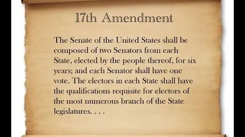 The 17th Amendment