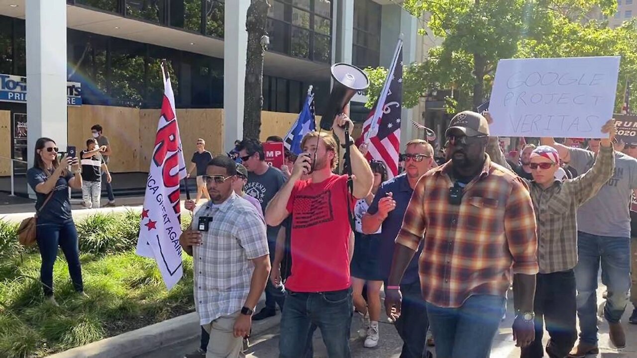 Stop The Steal Protest Marches Through Austin Texas