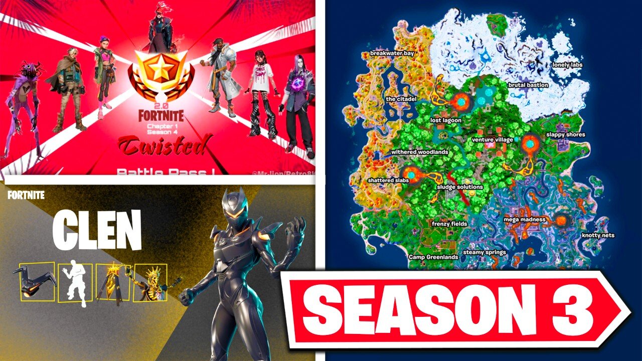 Fortnite Chapter 4 Season 3 Map - Clen Locker Bundle, Battle Pass Skins & More! (Concepts)