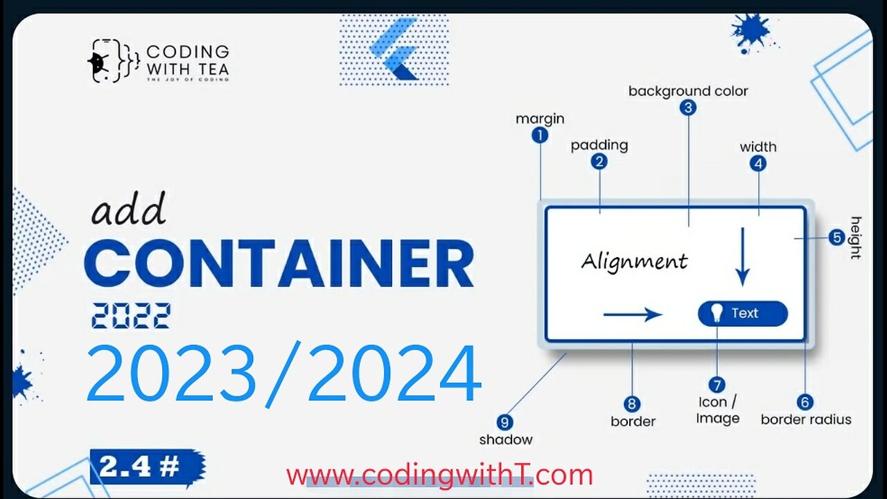 2.4 - Create / Design a container in Flutter - Flutter Crash Course 2024/2025