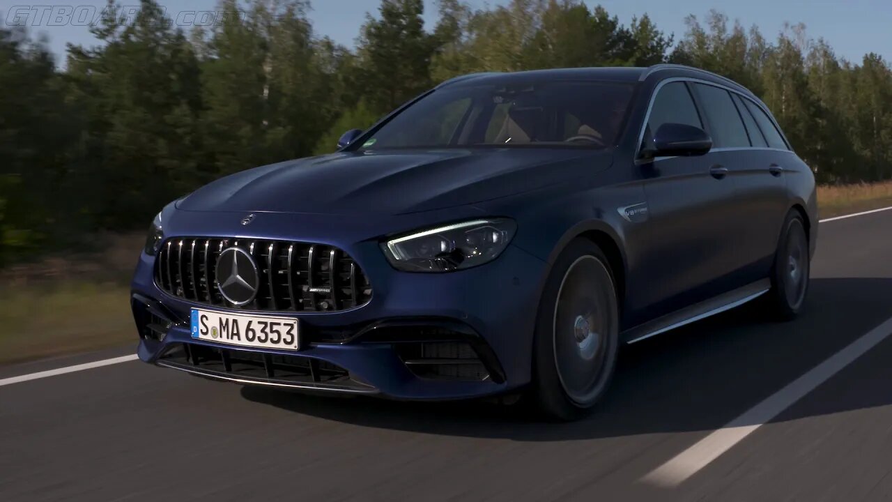 NEW Mercedes-AMG E63 4MATIC+ Estate Designo Brilliant Blue Magno and E63 High Tech Silver Sedan