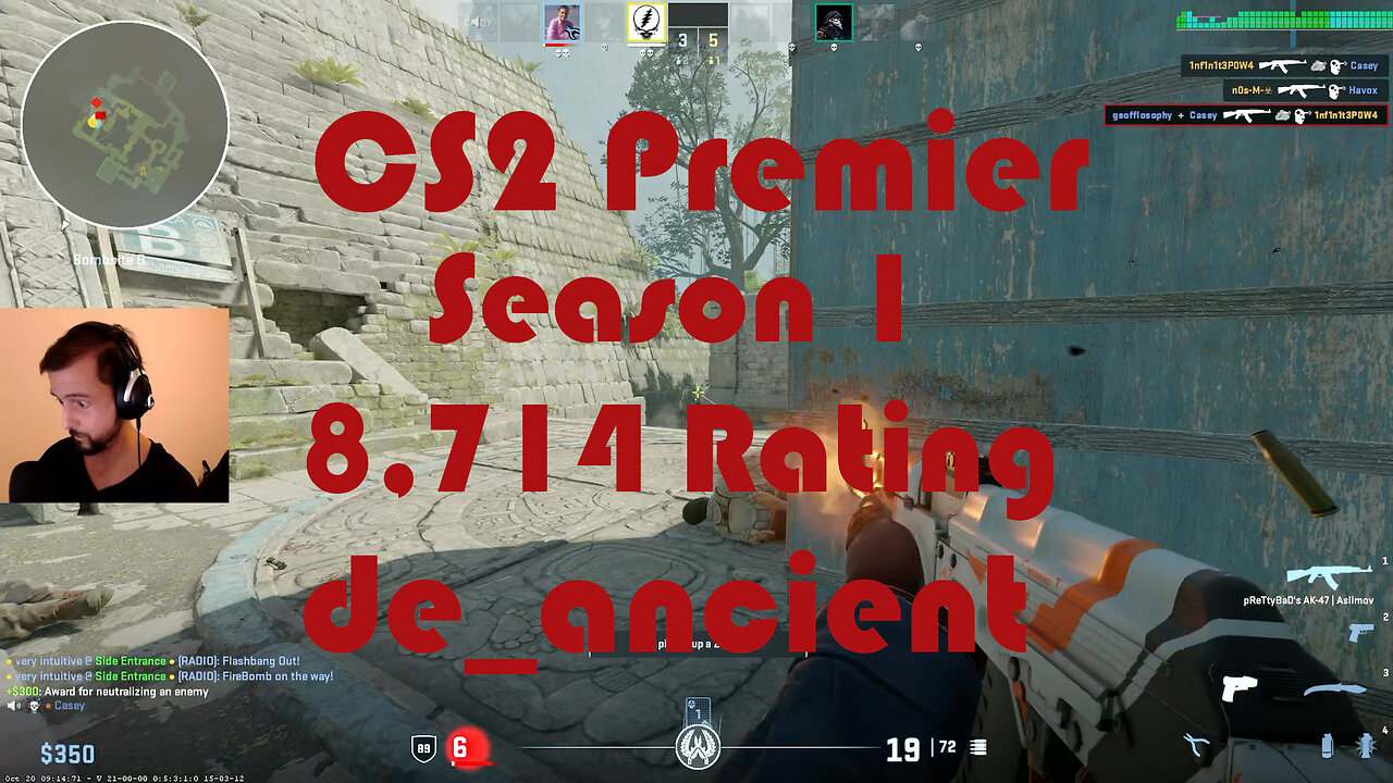 CS2 Premier Matchmaking - Season 1 - 8,714 Rating - de_ancient