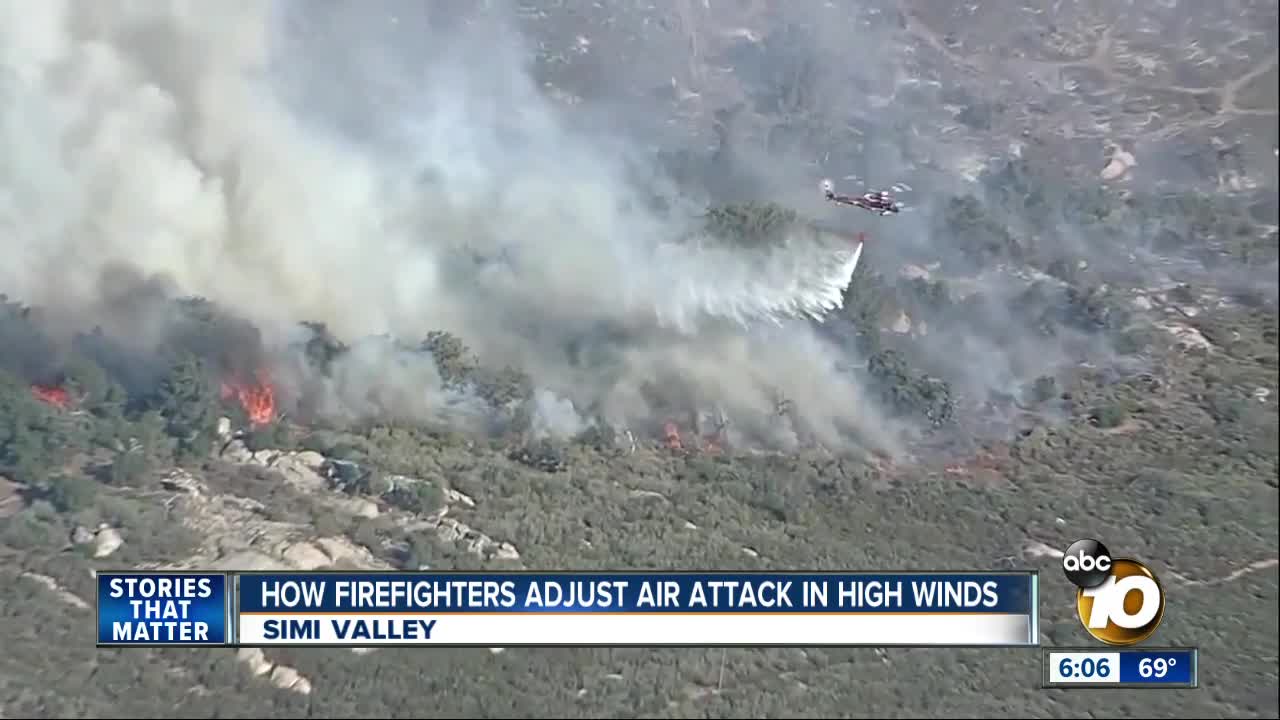 How firefighters adjust air attack in high winds