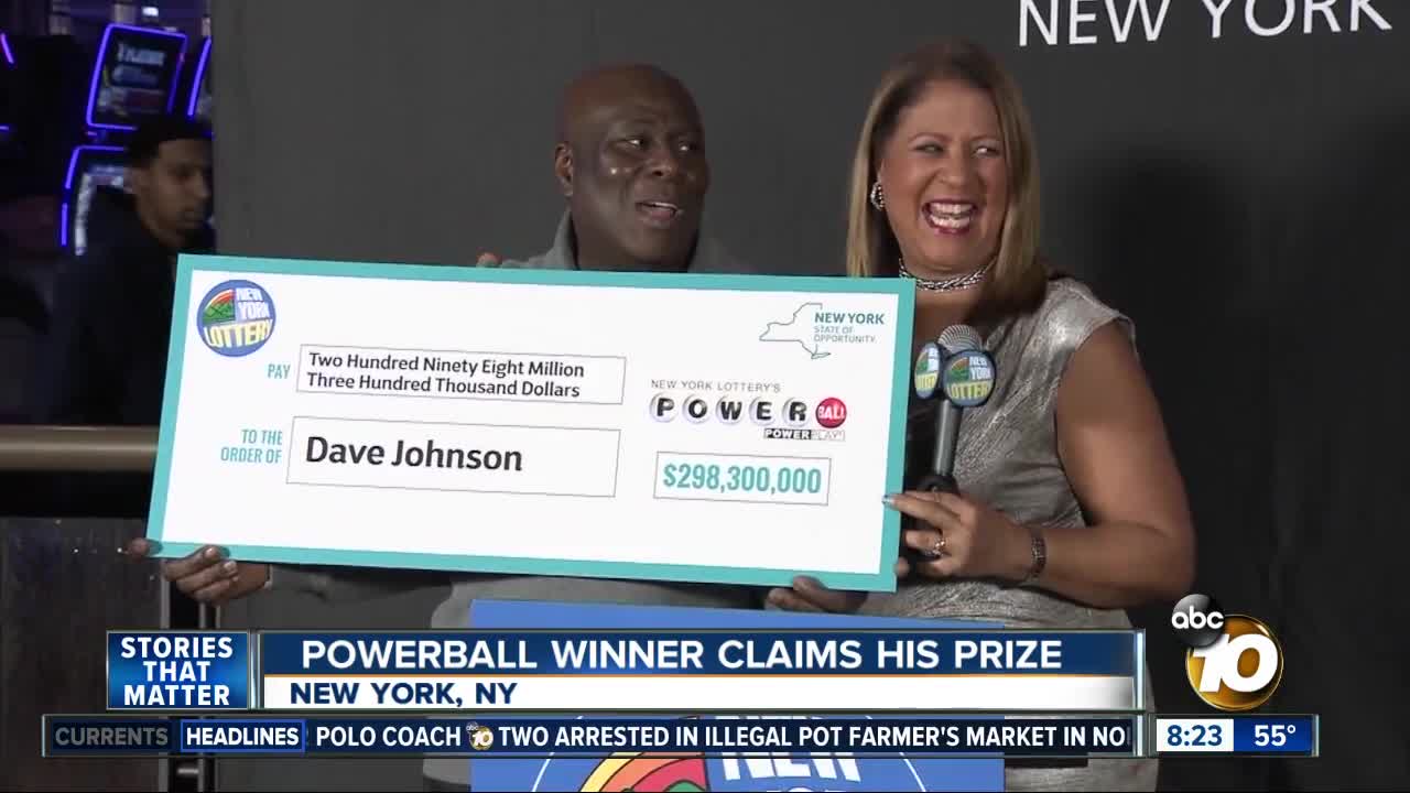 Powerball winner claims his prize