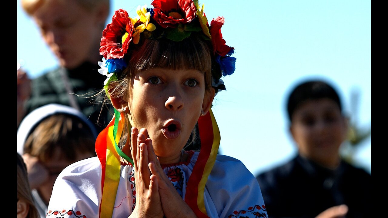 Girl's Holidays Reaction Funny Reaction Ukraine Attire Ribbons