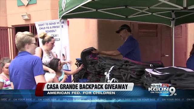 Free backpacks handed out to 100 students in Casa Grande