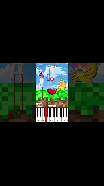 Choose The Right Image To Help Tv Lady Escape Banana Cat (@dafuadoom) - Octave Piano Tutorial
